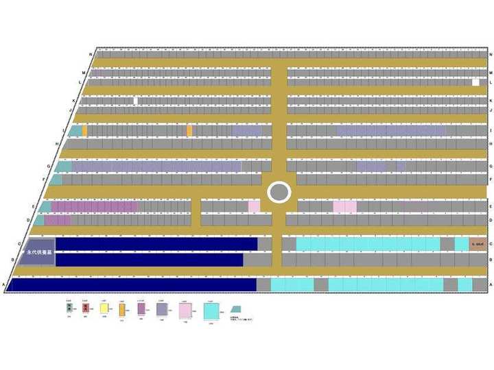己斐城山墓苑の区画図