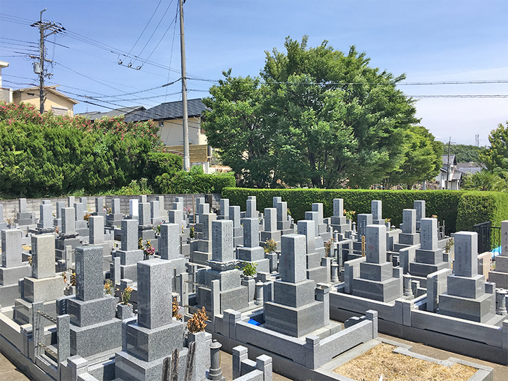奈佐原共同墓地の墓　通常区画全体