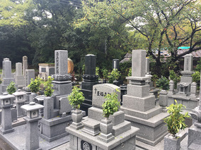 萩市営　西の浜墓地の墓　通常区画全体