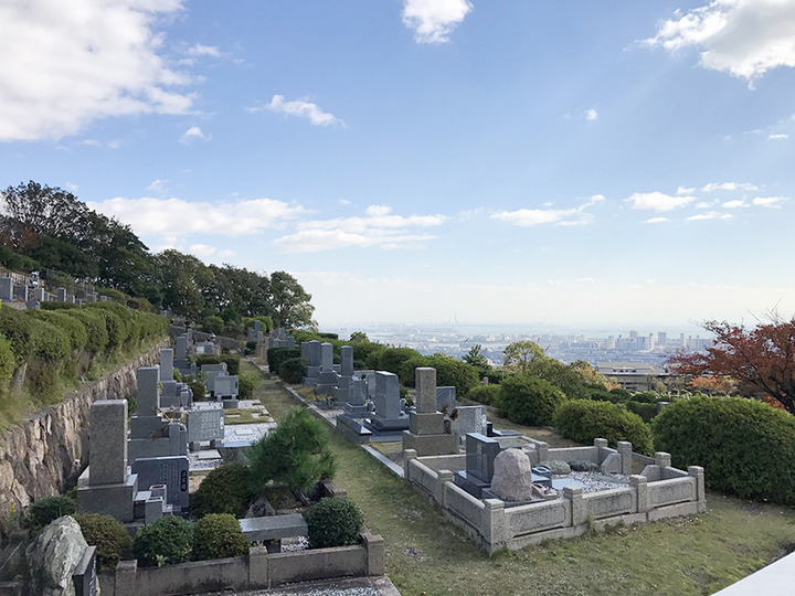 芦屋市営　芦屋市霊園墓地の墓　通常区画全体