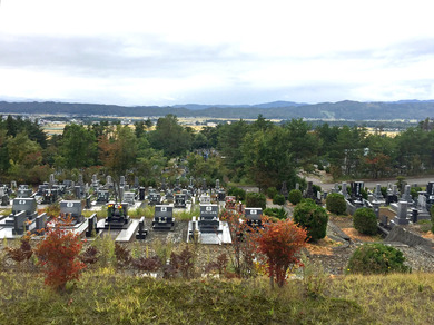 喜多方市上ノ山墓地公園の外観