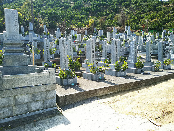 松山市営　北斎院墓地の墓　通常区画全体
