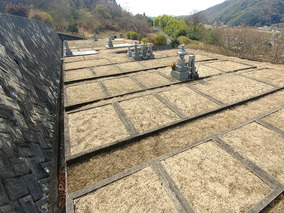 福山市　熊野町上之原墓地の墓　通常区画全体