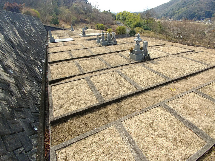 福山市　熊野町上之原墓地の墓　通常区画全体