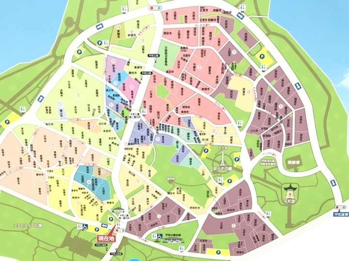 平和公園内　宗圓寺墓地の区画図